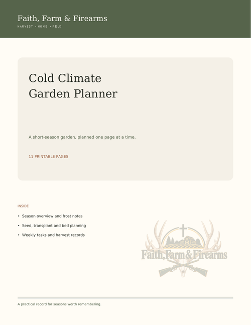 Faith, Farm & Firearms Cold Climate Garden Planner cover
