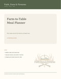 Faith, Farm & Firearms Farm-to-Table Meal Planner cover